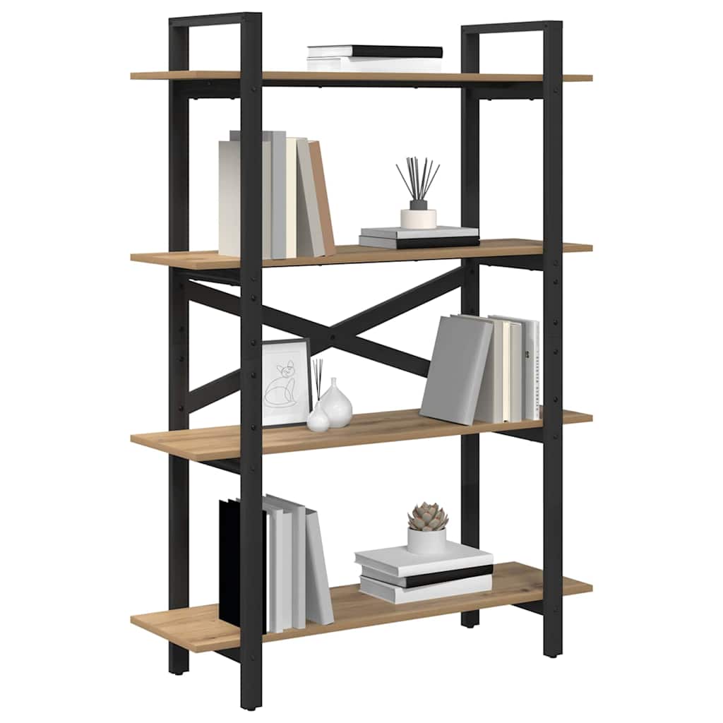 Bookshelf 4-Tier 100 x 33.5 x 140 cm Engineered Wood