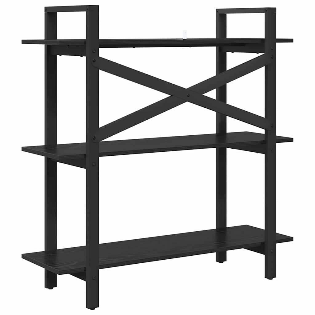 Bookshelf Black Oak 100 x 33.5 x 102 cm Engineered Wood