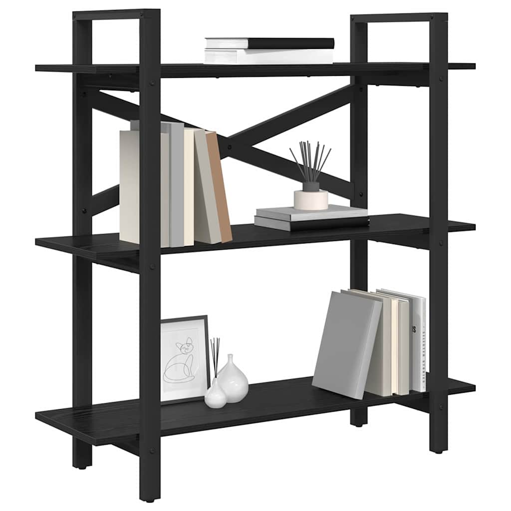 Bookshelf Black Oak 100 x 33.5 x 102 cm Engineered Wood