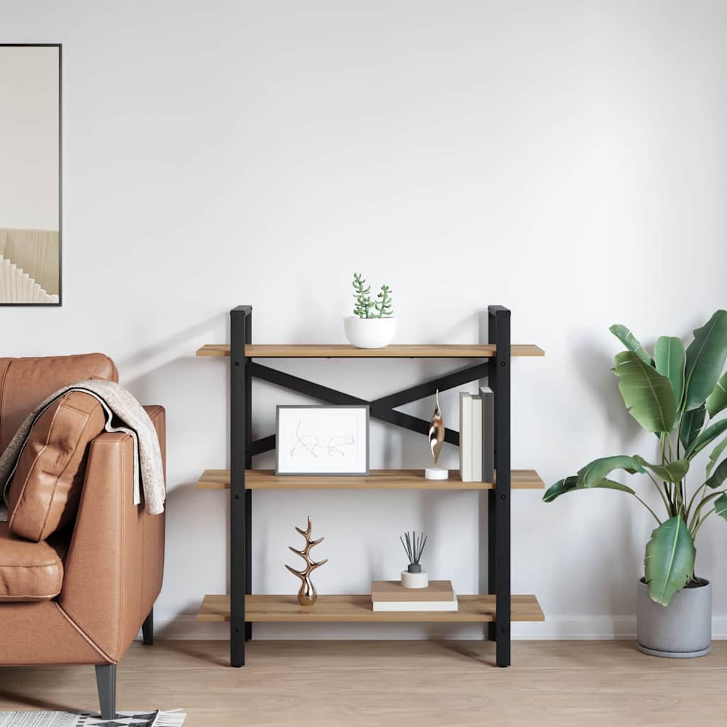 Bookshelf 3-Tier 100 x 33.5 x 102 cm Engineered Wood