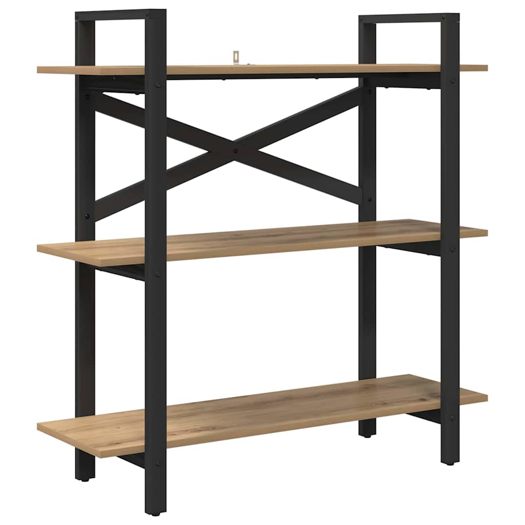 Bookshelf 3-Tier 100 x 33.5 x 102 cm Engineered Wood