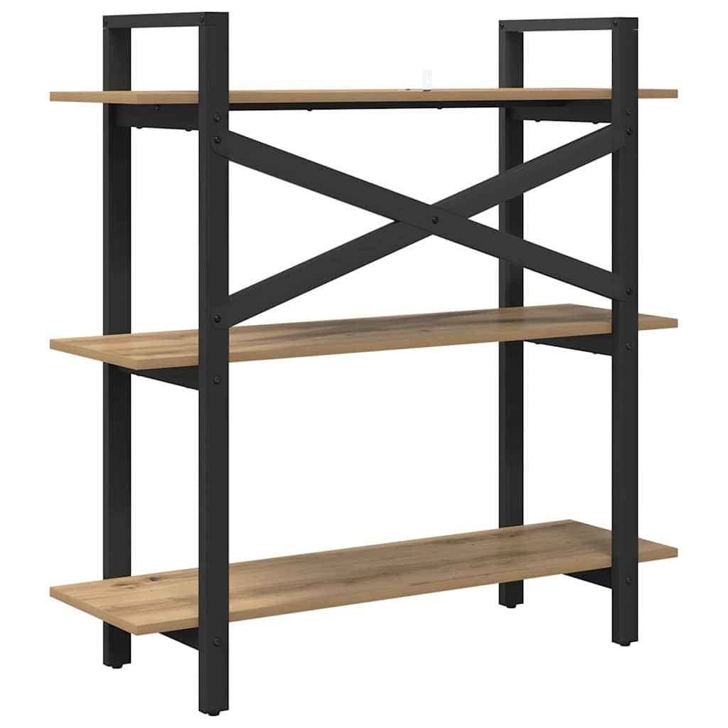 Bookshelf 3-Tier 100 x 33.5 x 102 cm Engineered Wood