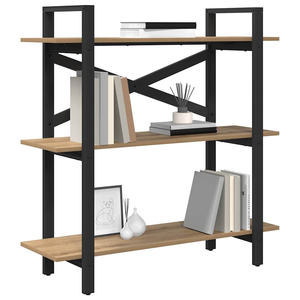 Bookshelf 3-Tier 100 x 33.5 x 102 cm Engineered Wood