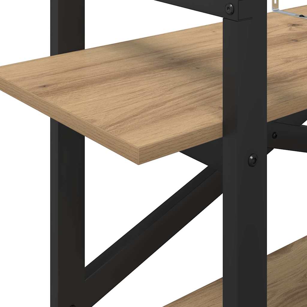 Bookshelf 2-Tier 100 x 33.5 x 64 cm Engineered Wood Artisan Oak