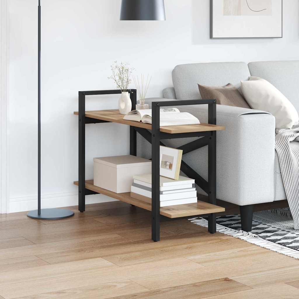 Bookshelf 2-Tier 100 x 33.5 x 64 cm Engineered Wood Artisan Oak