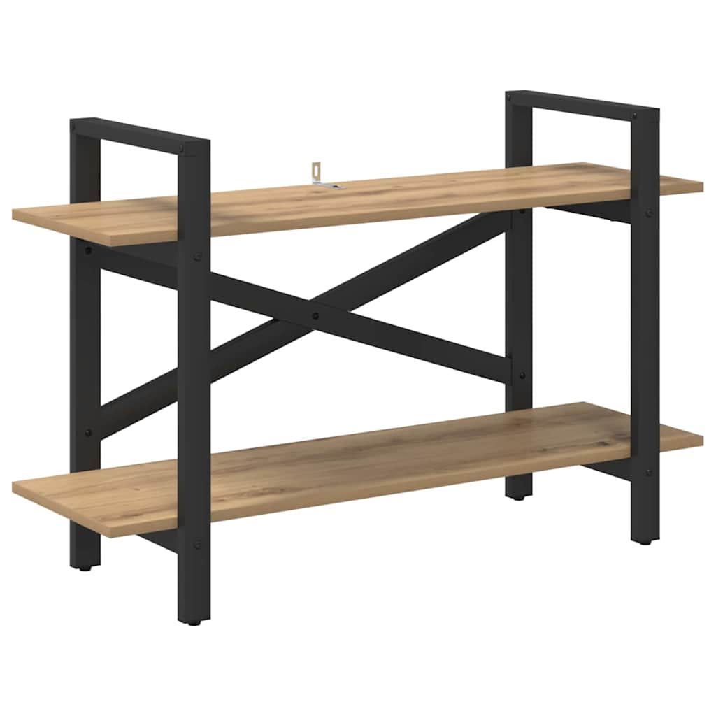 Bookshelf 2-Tier 100 x 33.5 x 64 cm Engineered Wood Artisan Oak