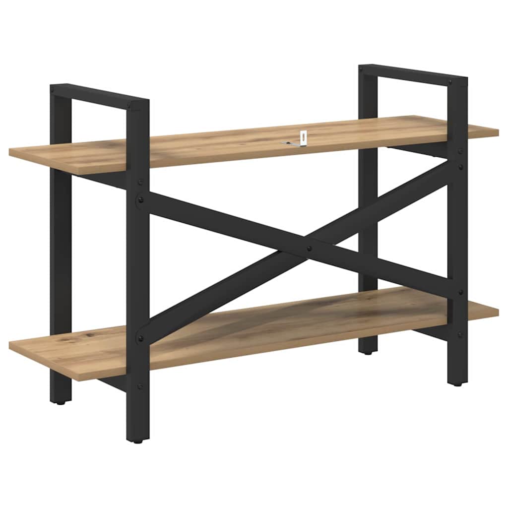 Bookshelf 2-Tier 100 x 33.5 x 64 cm Engineered Wood Artisan Oak