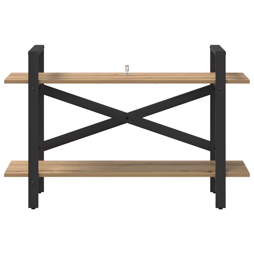 Bookshelf 2-Tier 100 x 33.5 x 64 cm Engineered Wood Artisan Oak