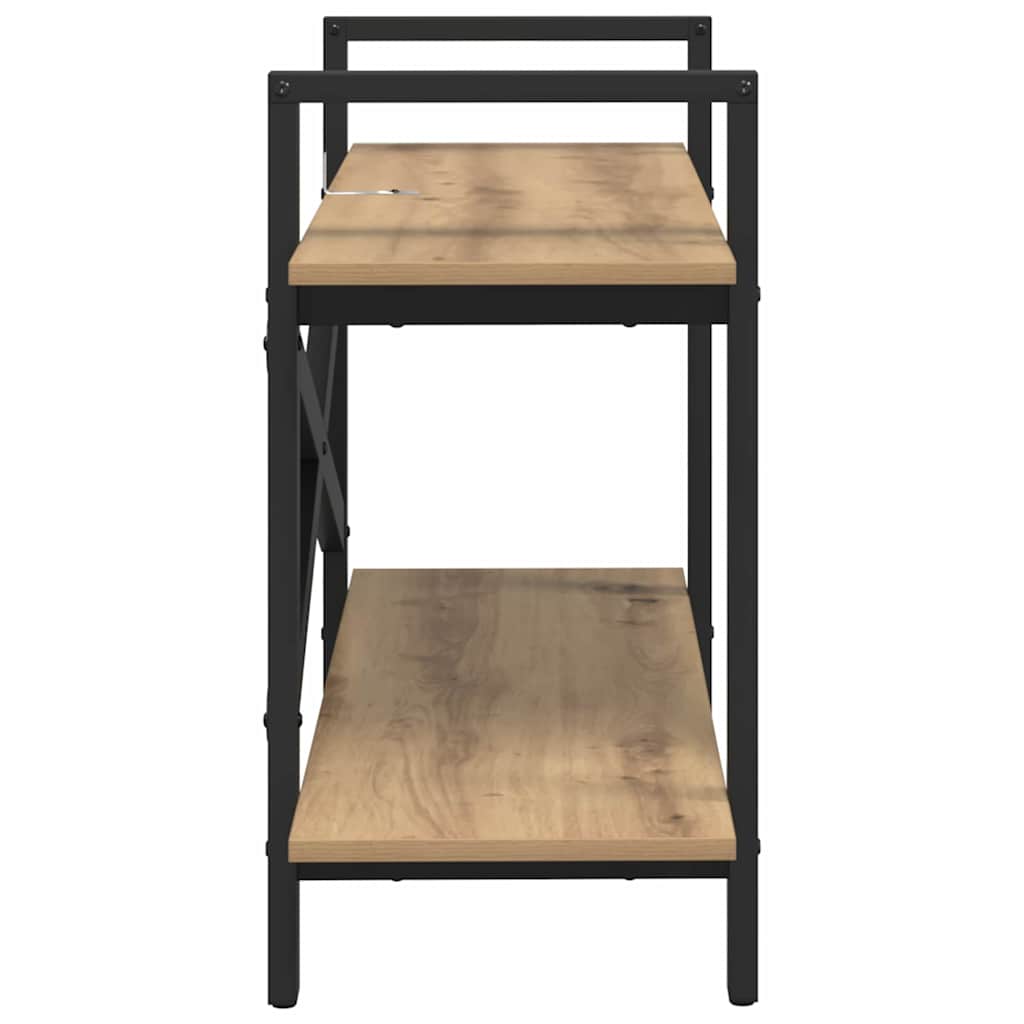 Bookshelf 2-Tier 100 x 33.5 x 64 cm Engineered Wood Artisan Oak
