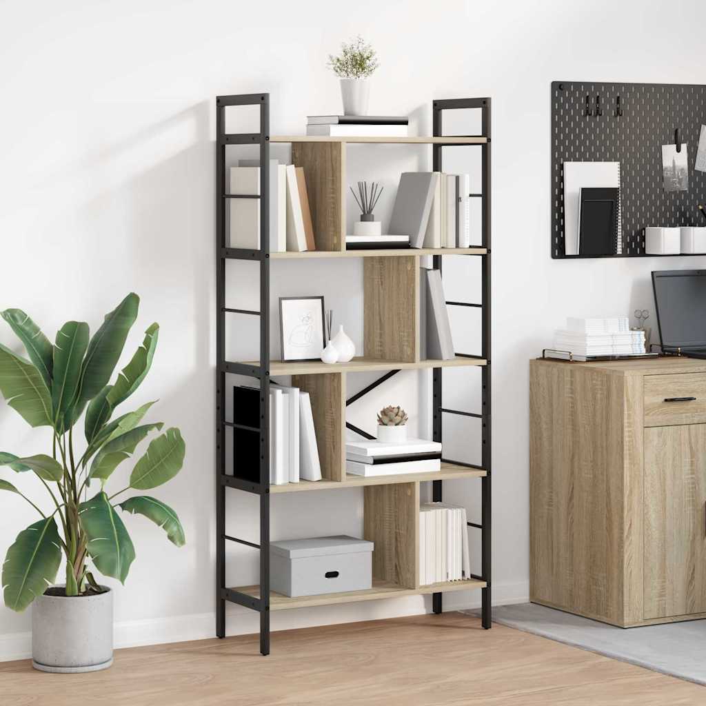 Bookshelf 9-Tier 75 x 30 x 156 cm Engineered Wood Sonoma Oak