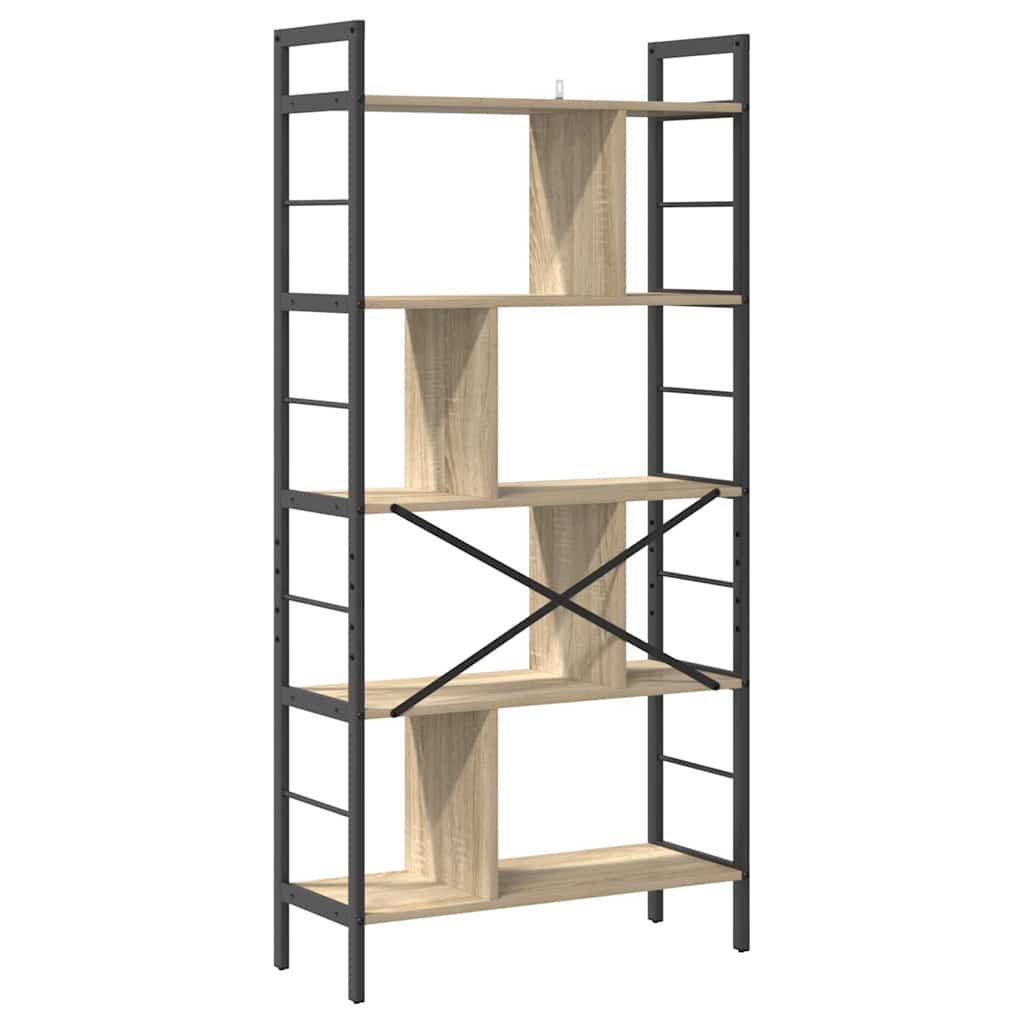Bookshelf 9-Tier 75 x 30 x 156 cm Engineered Wood Sonoma Oak