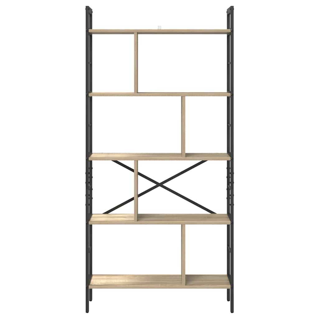 Bookshelf 9-Tier 75 x 30 x 156 cm Engineered Wood Sonoma Oak