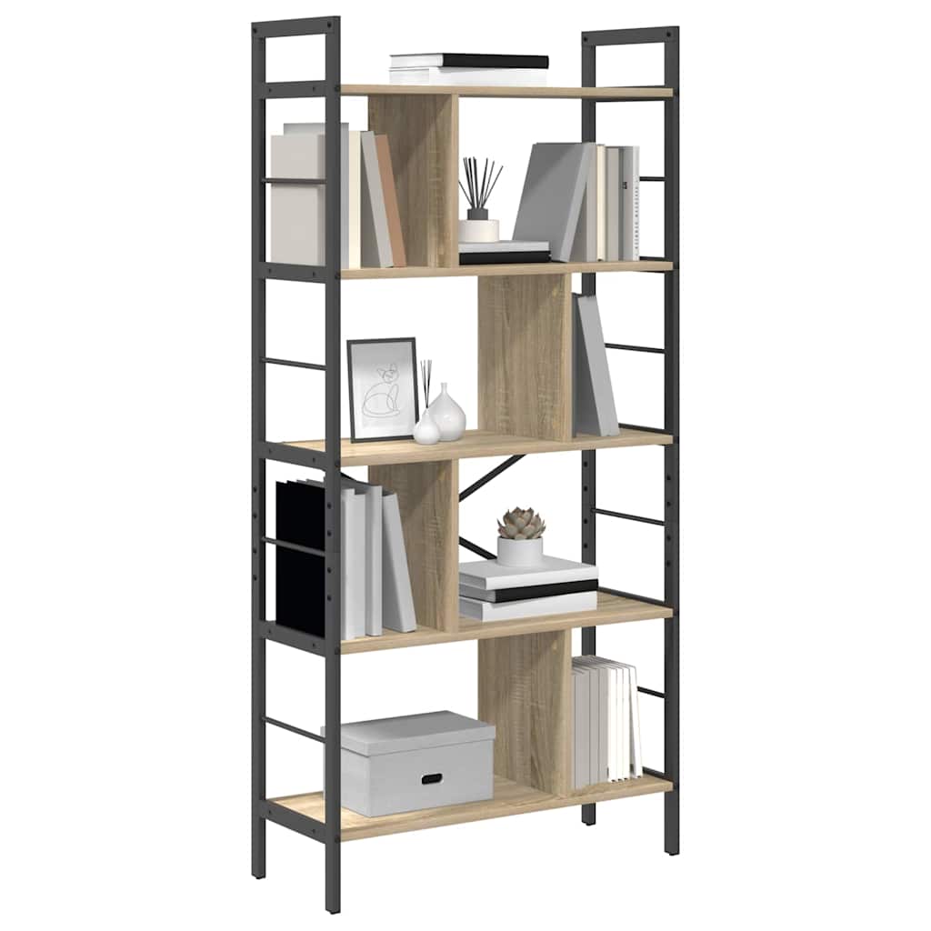 Bookshelf 9-Tier 75 x 30 x 156 cm Engineered Wood Sonoma Oak