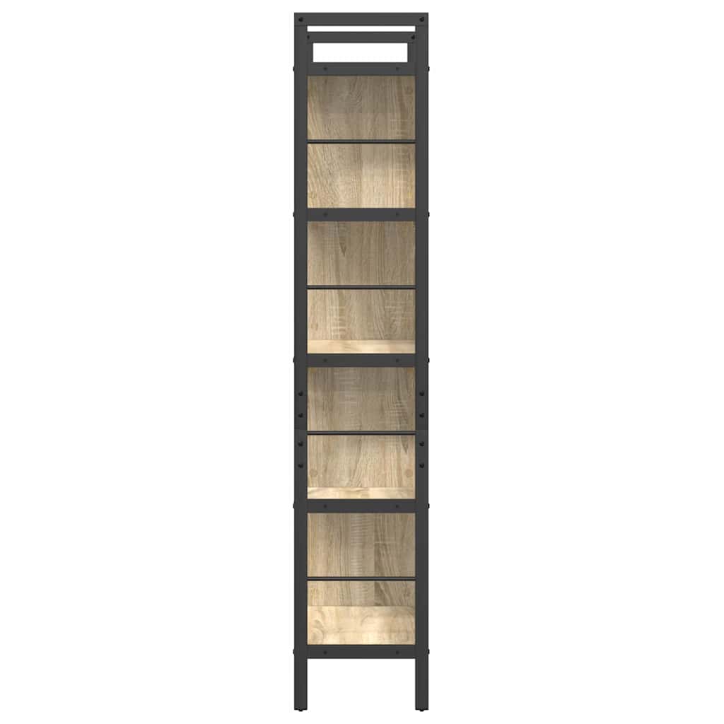 Bookshelf 9-Tier 75 x 30 x 156 cm Engineered Wood Sonoma Oak