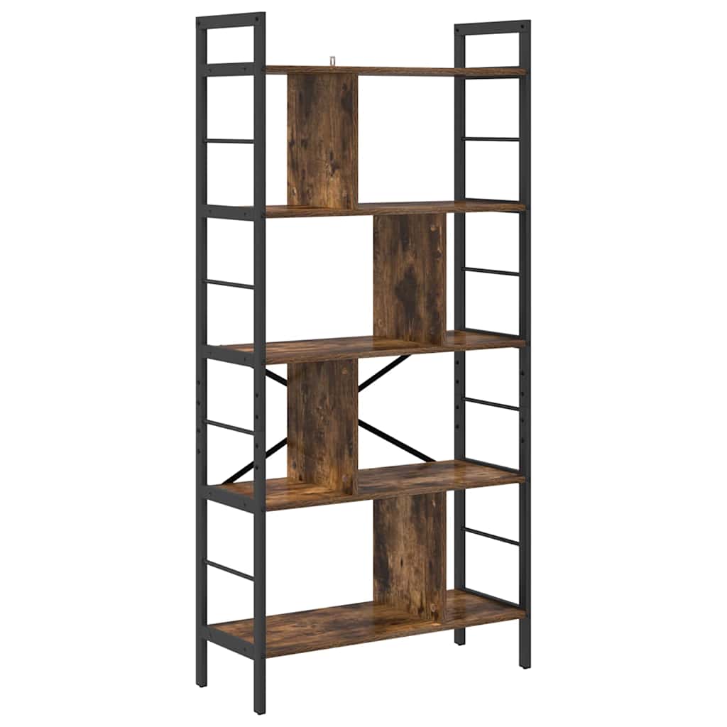 Bookshelf 9-Tier 75 x 30 x 156 cm Engineered Wood Smoked Oak