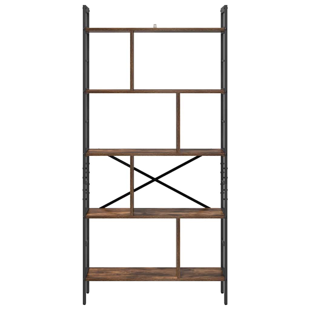 Bookshelf 9-Tier 75 x 30 x 156 cm Engineered Wood Smoked Oak