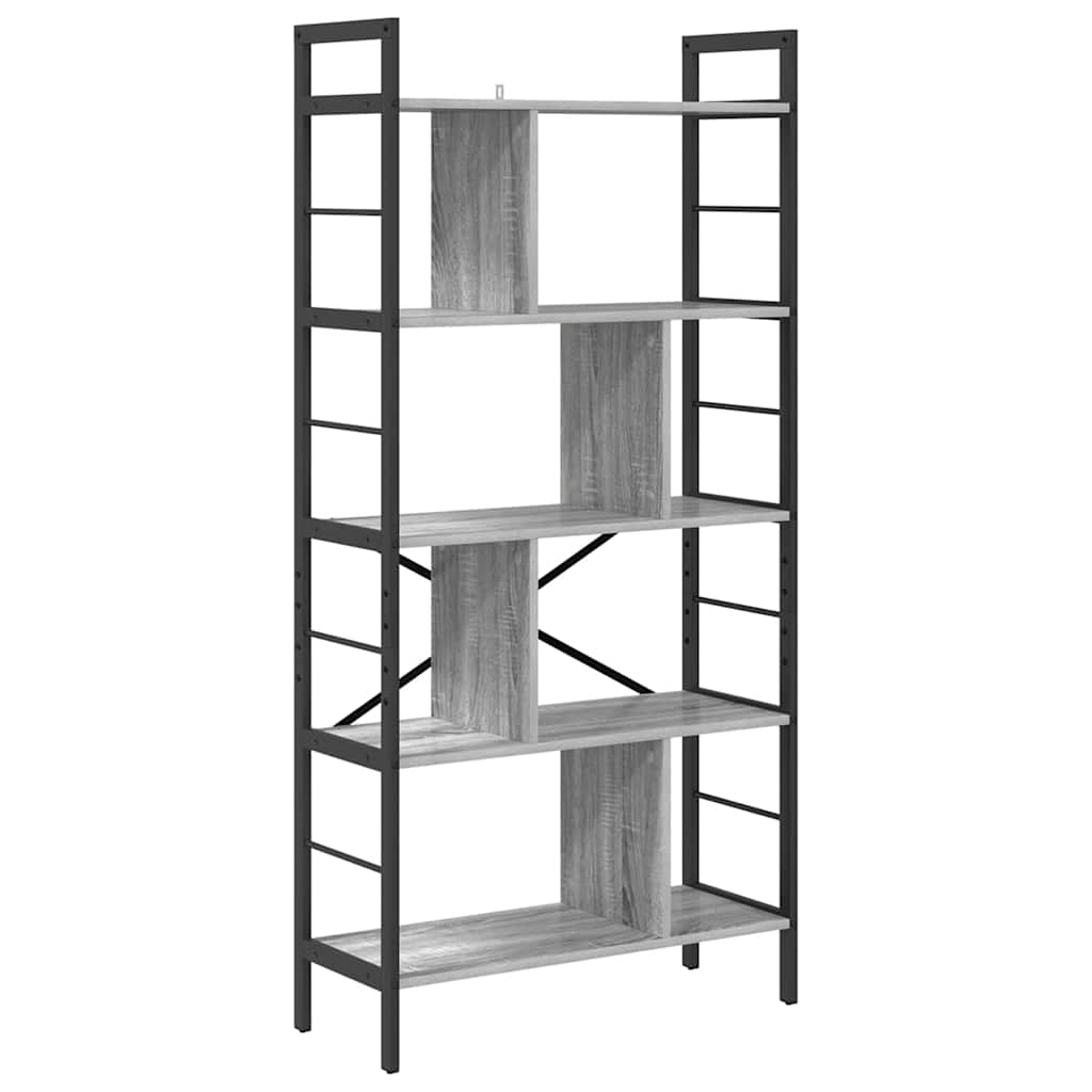 Bookshelf 9-Tier 75 x 30 x 156 cm Engineered Wood Grey Sonoma