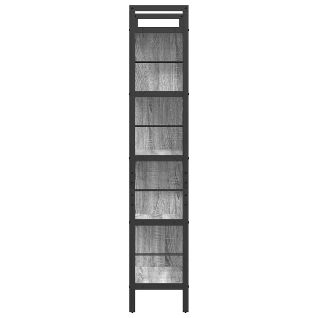 Bookshelf 9-Tier 75 x 30 x 156 cm Engineered Wood Grey Sonoma
