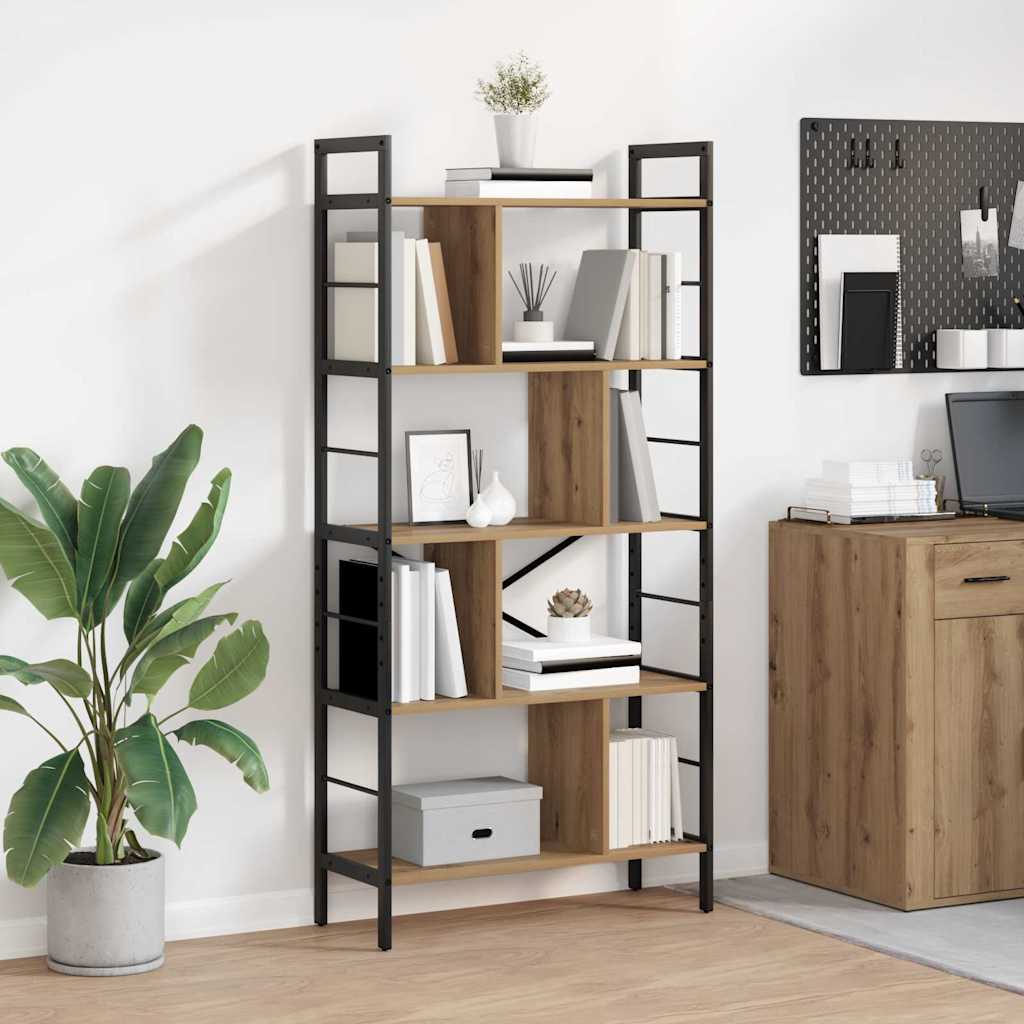 Bookshelf 9-Tier 75 x 30 x 156 cm Engineered Wood Artisan Oak