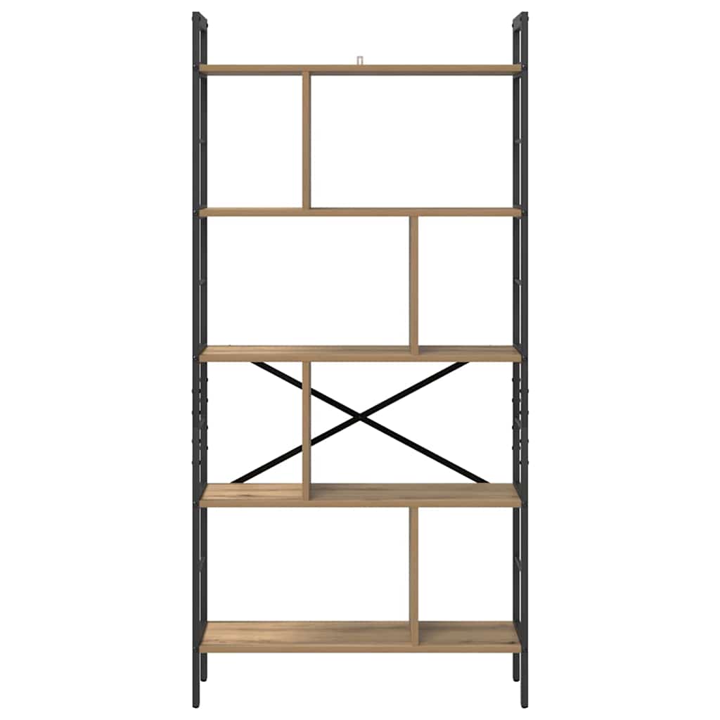 Bookshelf 9-Tier 75 x 30 x 156 cm Engineered Wood Artisan Oak