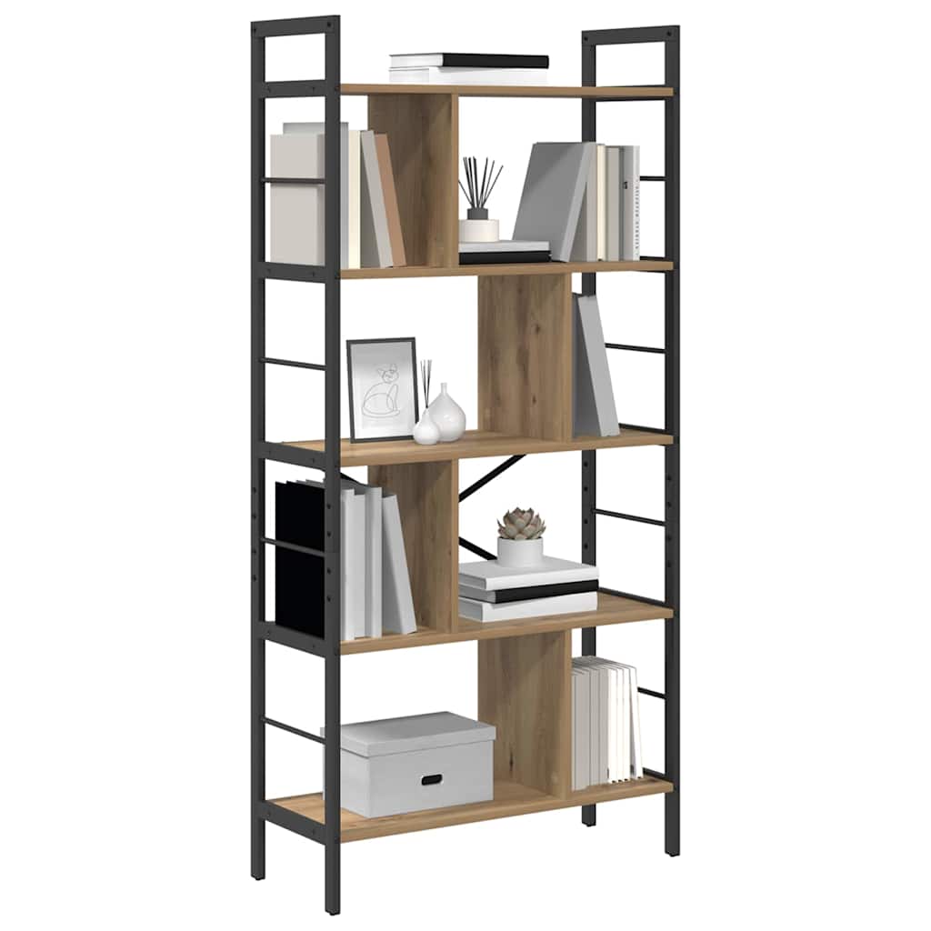 Bookshelf 9-Tier 75 x 30 x 156 cm Engineered Wood Artisan Oak