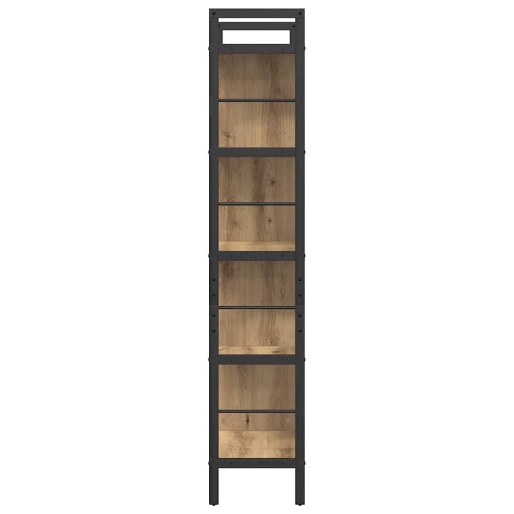 Bookshelf 9-Tier 75 x 30 x 156 cm Engineered Wood Artisan Oak