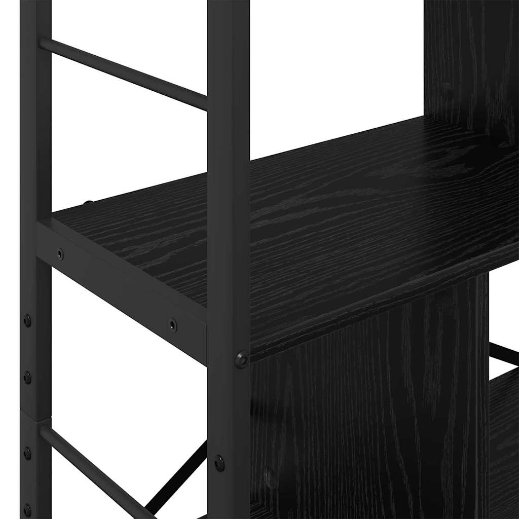 Bookshelf 7-Tier 75 x 30 x 123.5 cm Engineered Wood Black Oak
