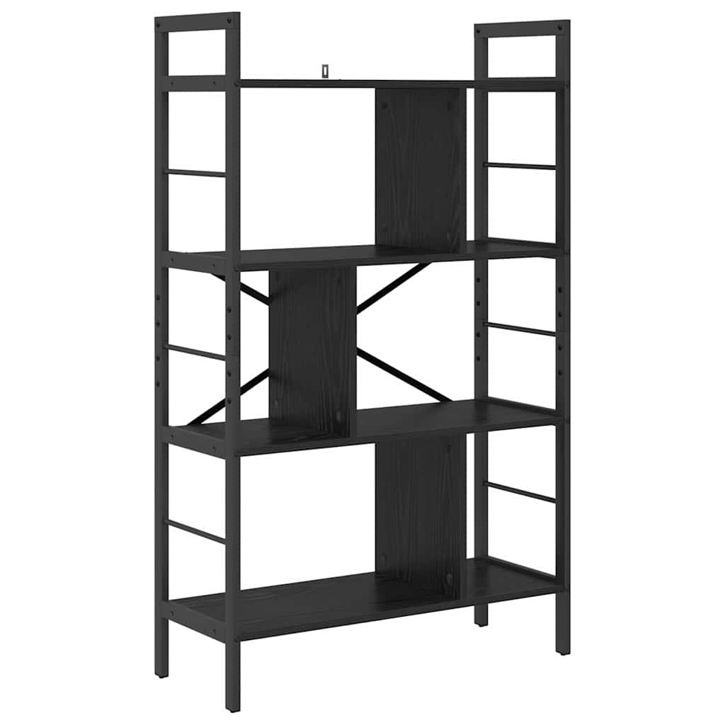 Bookshelf 7-Tier 75 x 30 x 123.5 cm Engineered Wood Black Oak