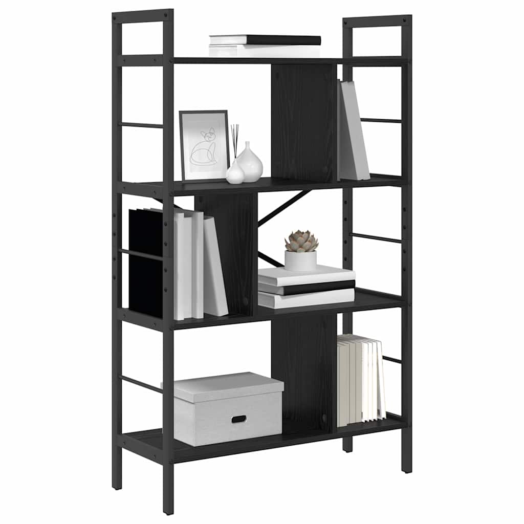 Bookshelf 7-Tier 75 x 30 x 123.5 cm Engineered Wood Black Oak
