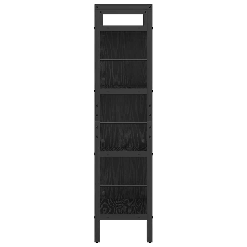 Bookshelf 7-Tier 75 x 30 x 123.5 cm Engineered Wood Black Oak