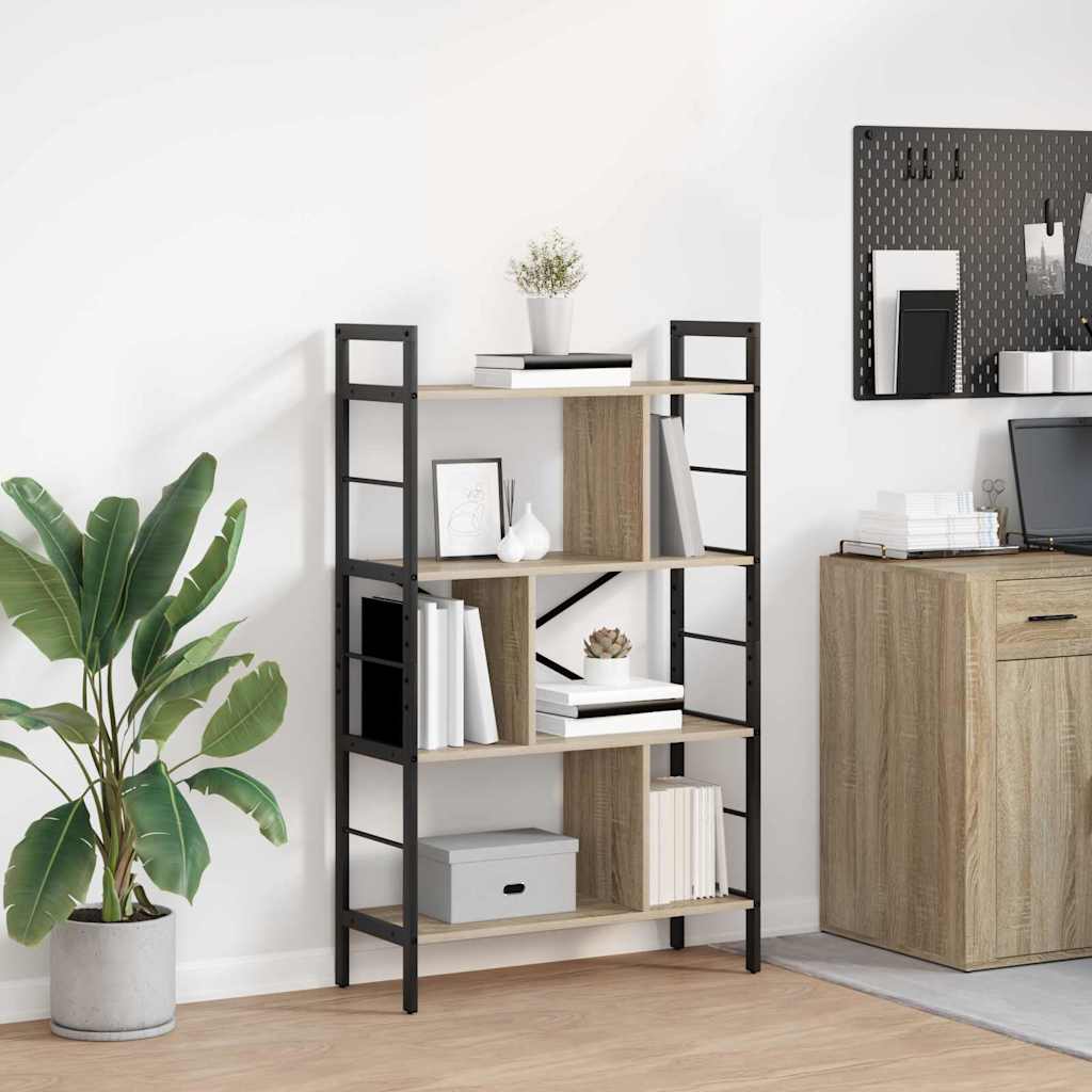 Bookshelf 7-Tier 75 x 30 x 123.5 cm Engineered Wood Sonoma Oak