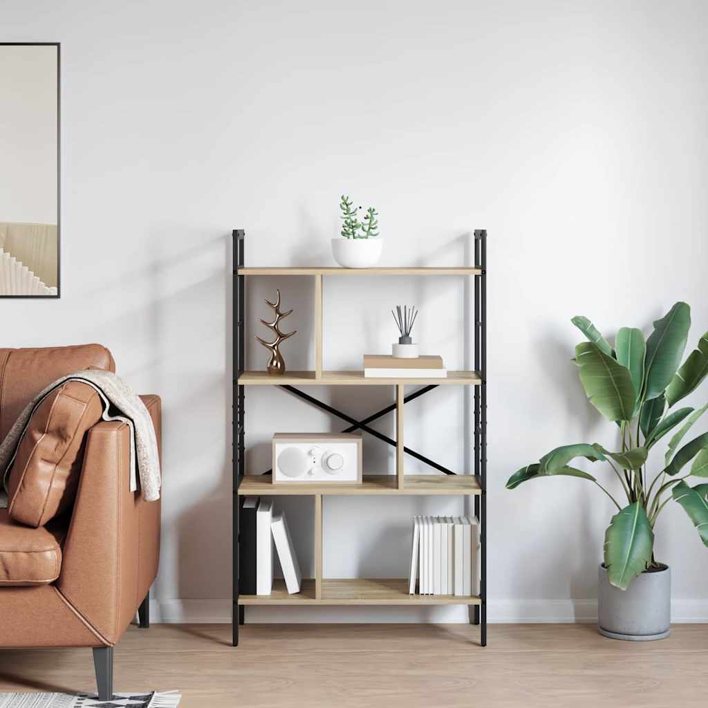 Bookshelf 7-Tier 75 x 30 x 123.5 cm Engineered Wood Sonoma Oak