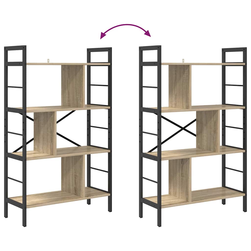 Bookshelf 7-Tier 75 x 30 x 123.5 cm Engineered Wood Sonoma Oak