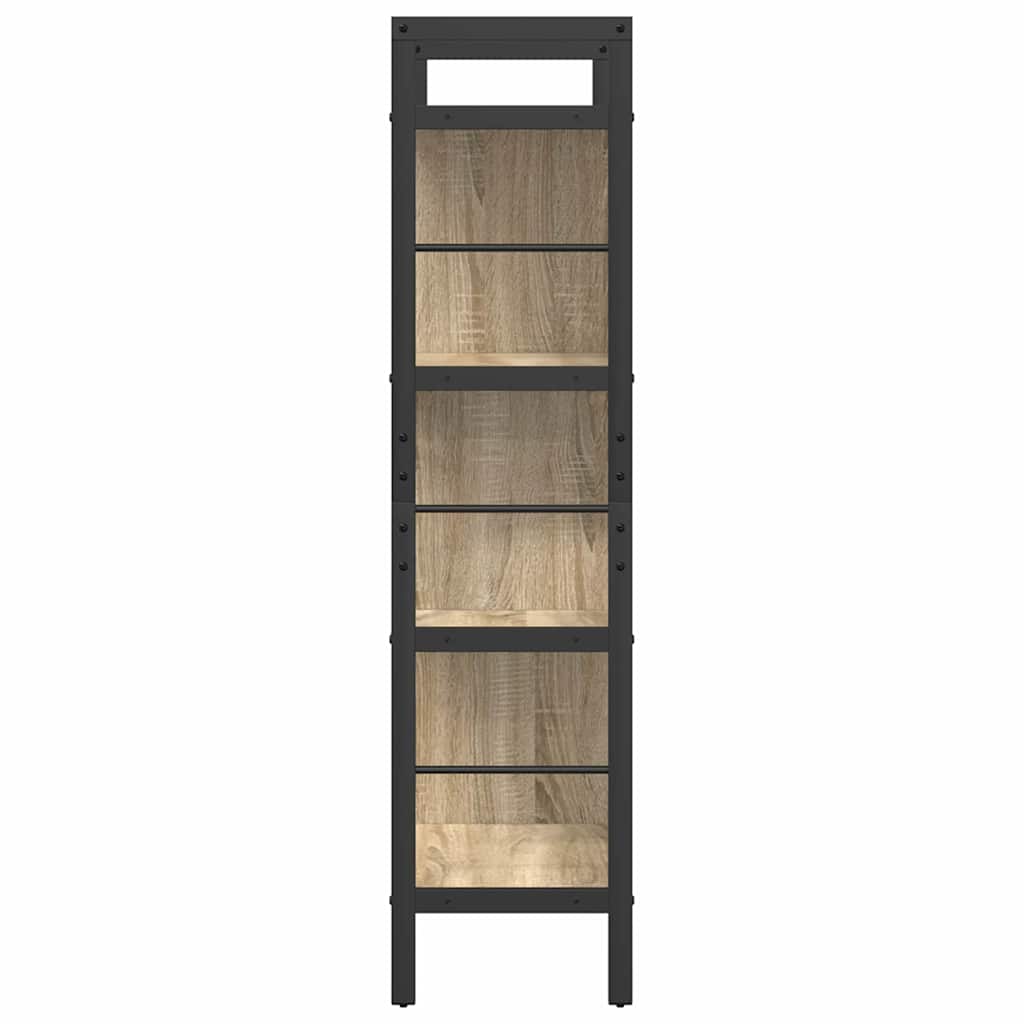 Bookshelf 7-Tier 75 x 30 x 123.5 cm Engineered Wood Sonoma Oak