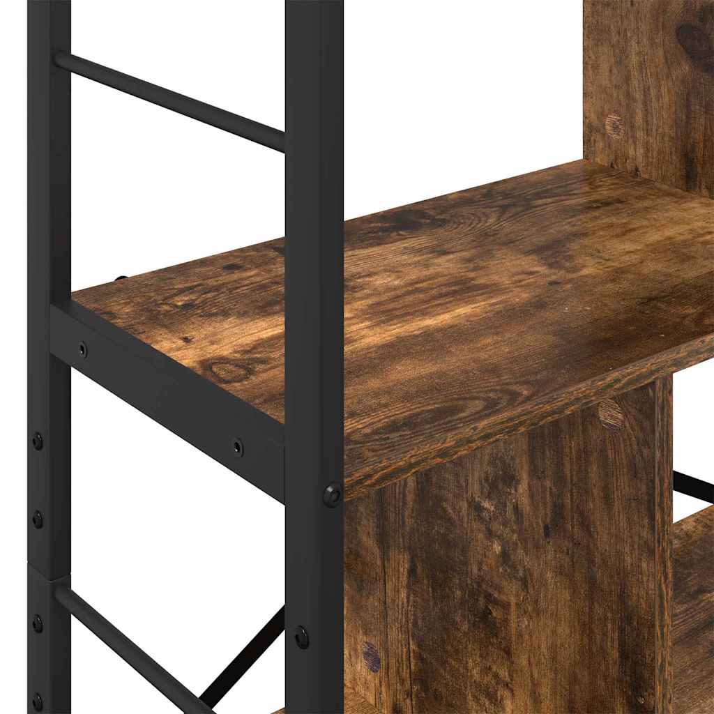Bookshelf 7-Tier 75 x 30 x 123.5 cm Engineered Wood Smoked Oak