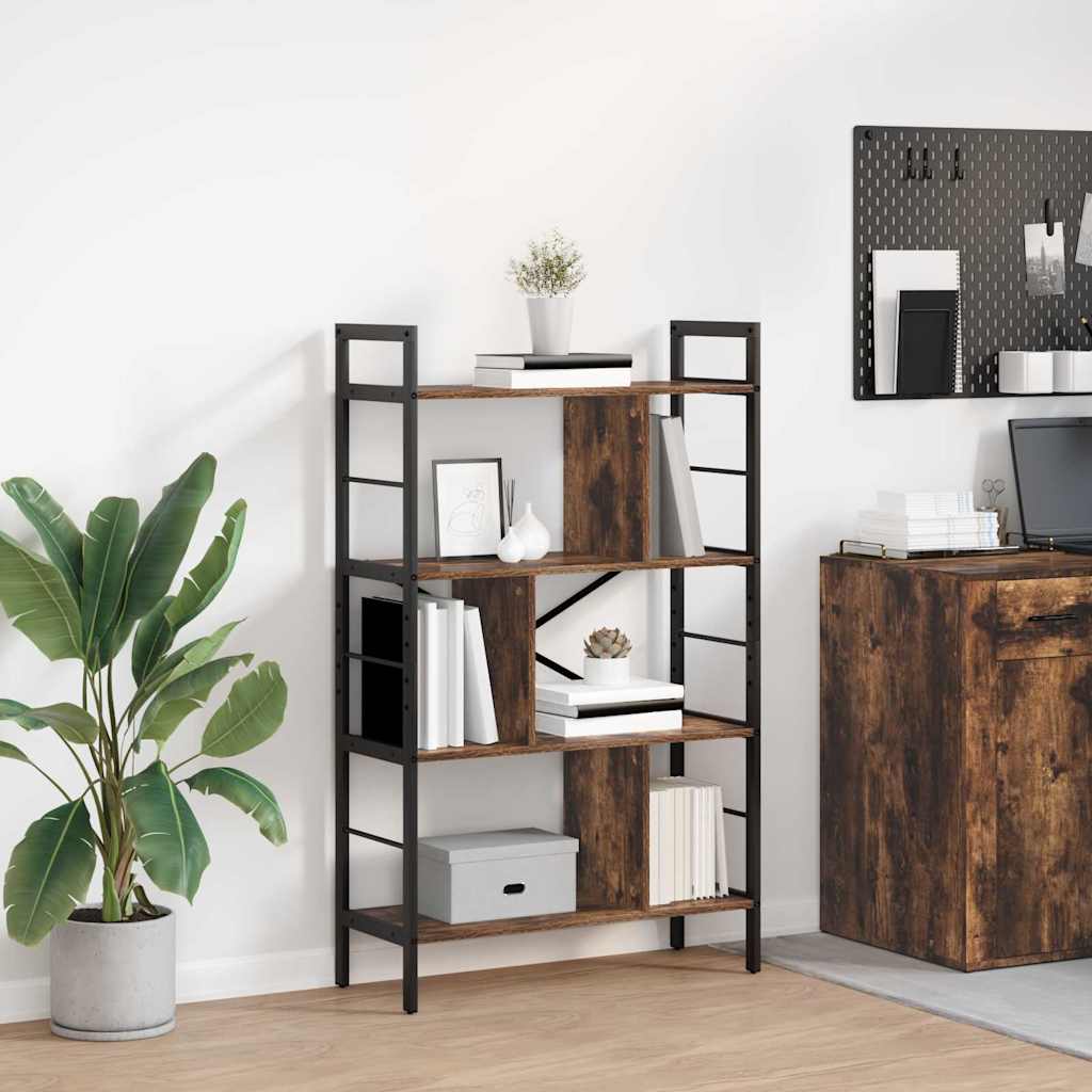 Bookshelf 7-Tier 75 x 30 x 123.5 cm Engineered Wood Smoked Oak