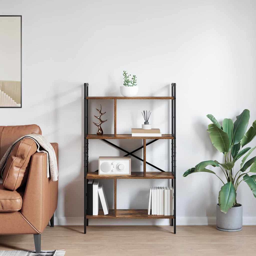 Bookshelf 7-Tier 75 x 30 x 123.5 cm Engineered Wood Smoked Oak