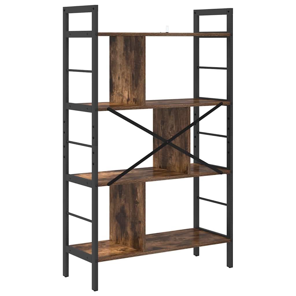 Bookshelf 7-Tier 75 x 30 x 123.5 cm Engineered Wood Smoked Oak