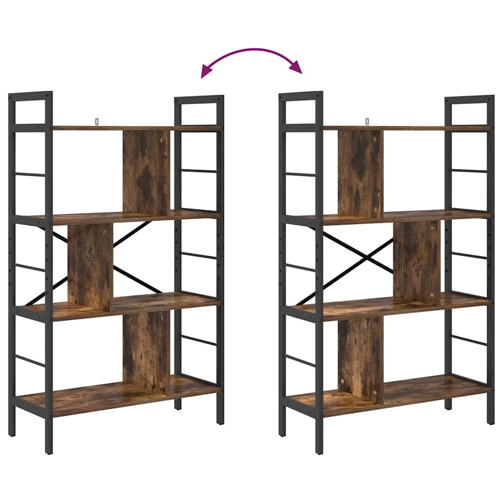 Bookshelf 7-Tier 75 x 30 x 123.5 cm Engineered Wood Smoked Oak