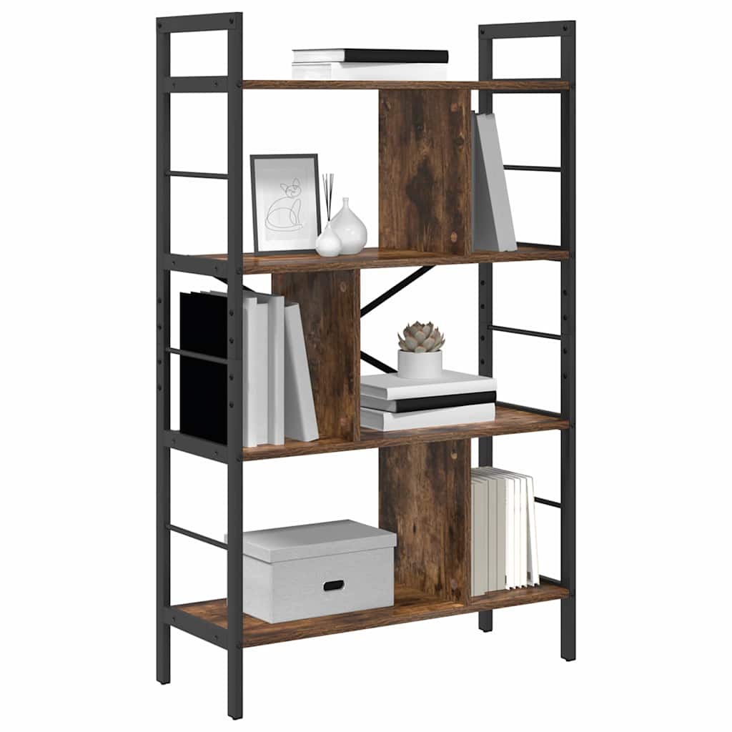 Bookshelf 7-Tier 75 x 30 x 123.5 cm Engineered Wood Smoked Oak