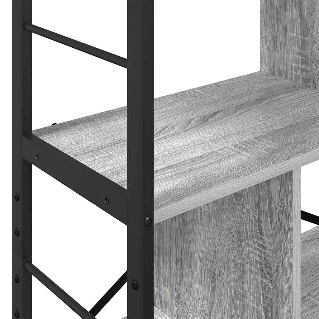 Bookshelf 7-Tier 75 x 30 x 123.5 cm Engineered Wood Grey Sonoma