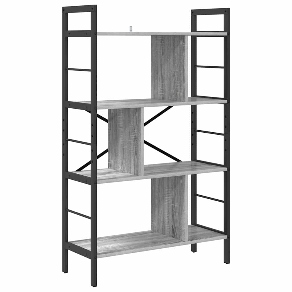 Bookshelf 7-Tier 75 x 30 x 123.5 cm Engineered Wood Grey Sonoma