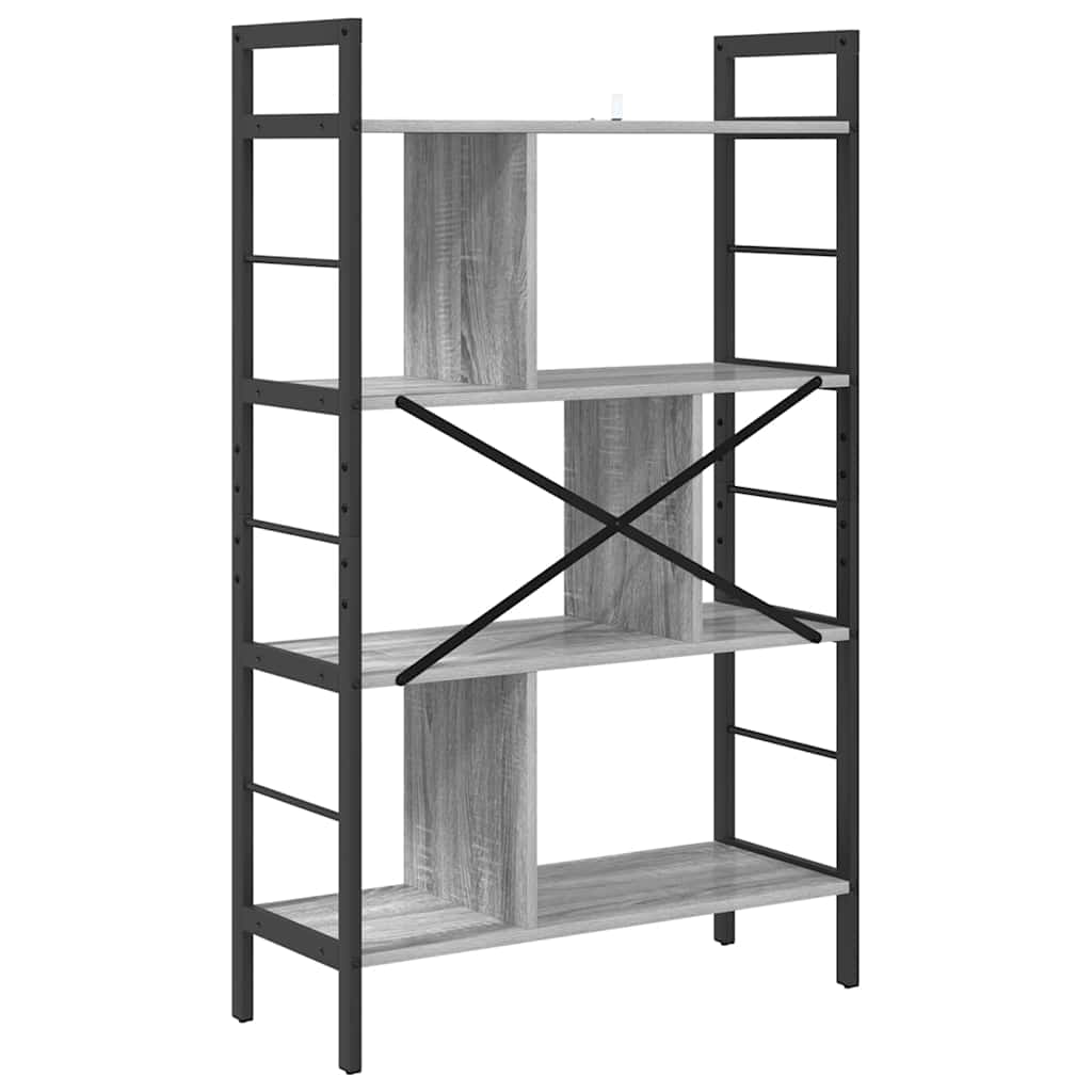 Bookshelf 7-Tier 75 x 30 x 123.5 cm Engineered Wood Grey Sonoma