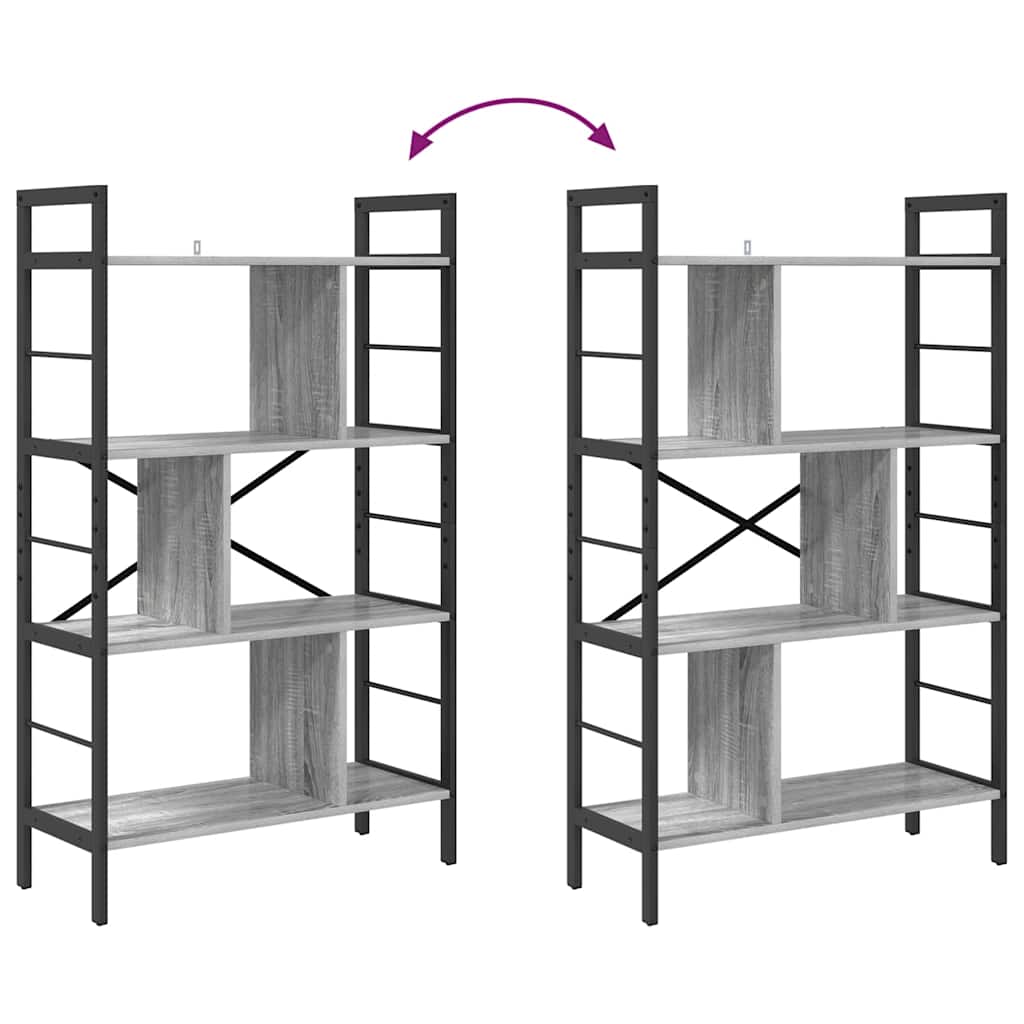Bookshelf 7-Tier 75 x 30 x 123.5 cm Engineered Wood Grey Sonoma