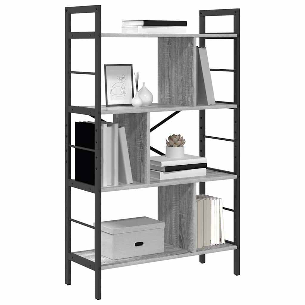 Bookshelf 7-Tier 75 x 30 x 123.5 cm Engineered Wood Grey Sonoma