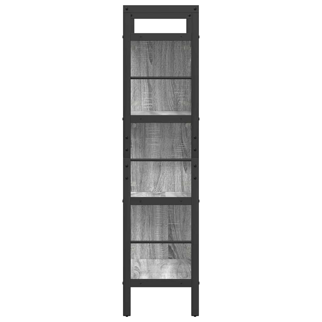 Bookshelf 7-Tier 75 x 30 x 123.5 cm Engineered Wood Grey Sonoma
