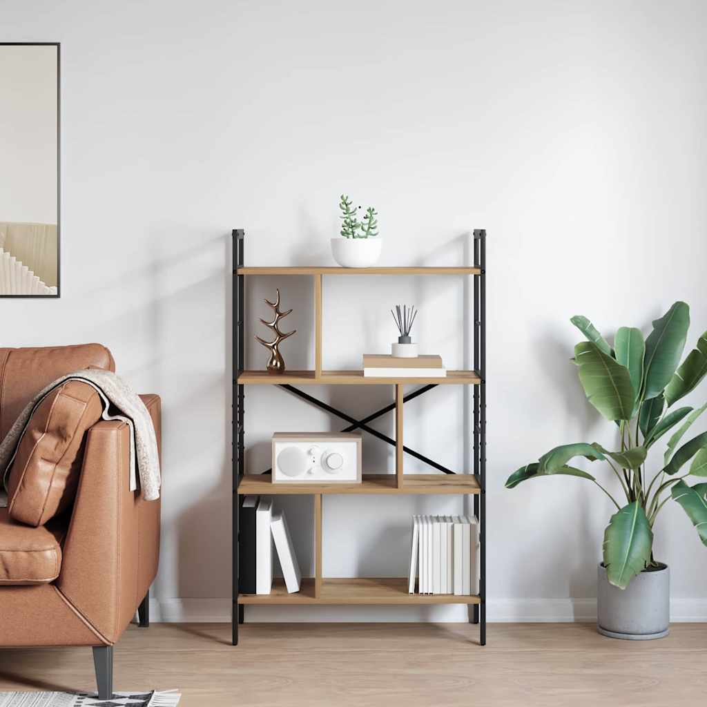 Bookshelf 7-Tier 75 x 30 x 123.5 cm Engineered Wood Artisan Oak