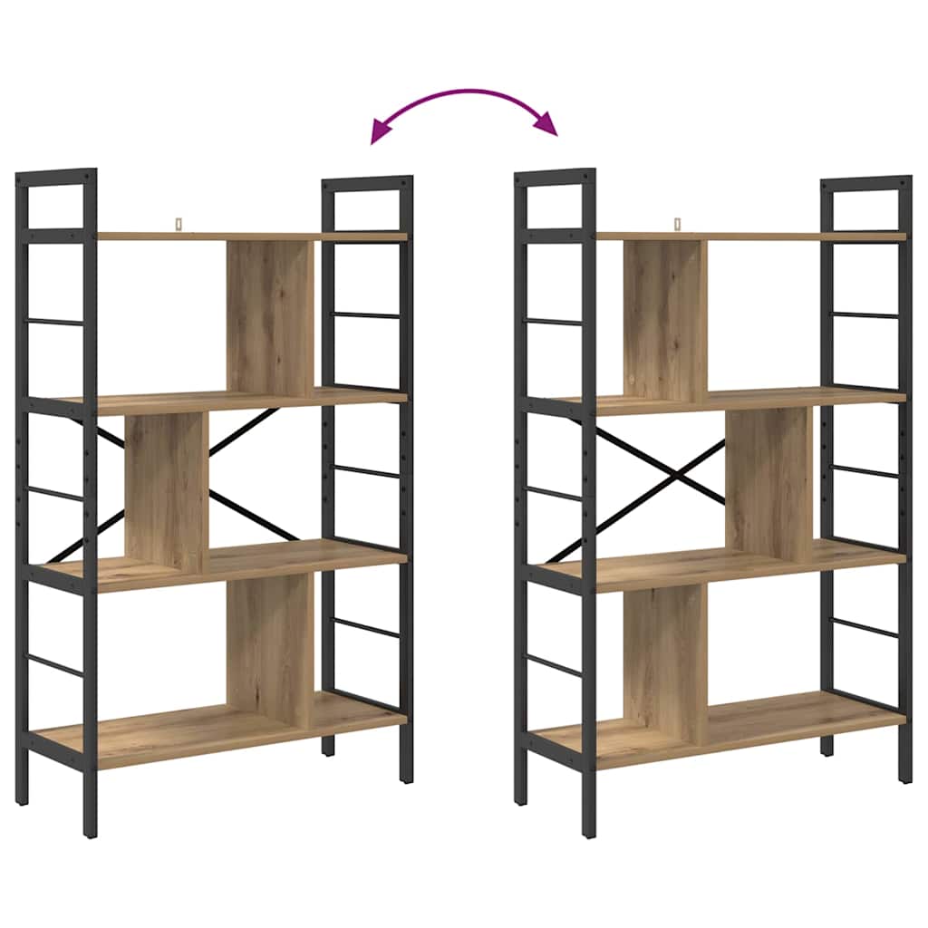 Bookshelf 7-Tier 75 x 30 x 123.5 cm Engineered Wood Artisan Oak