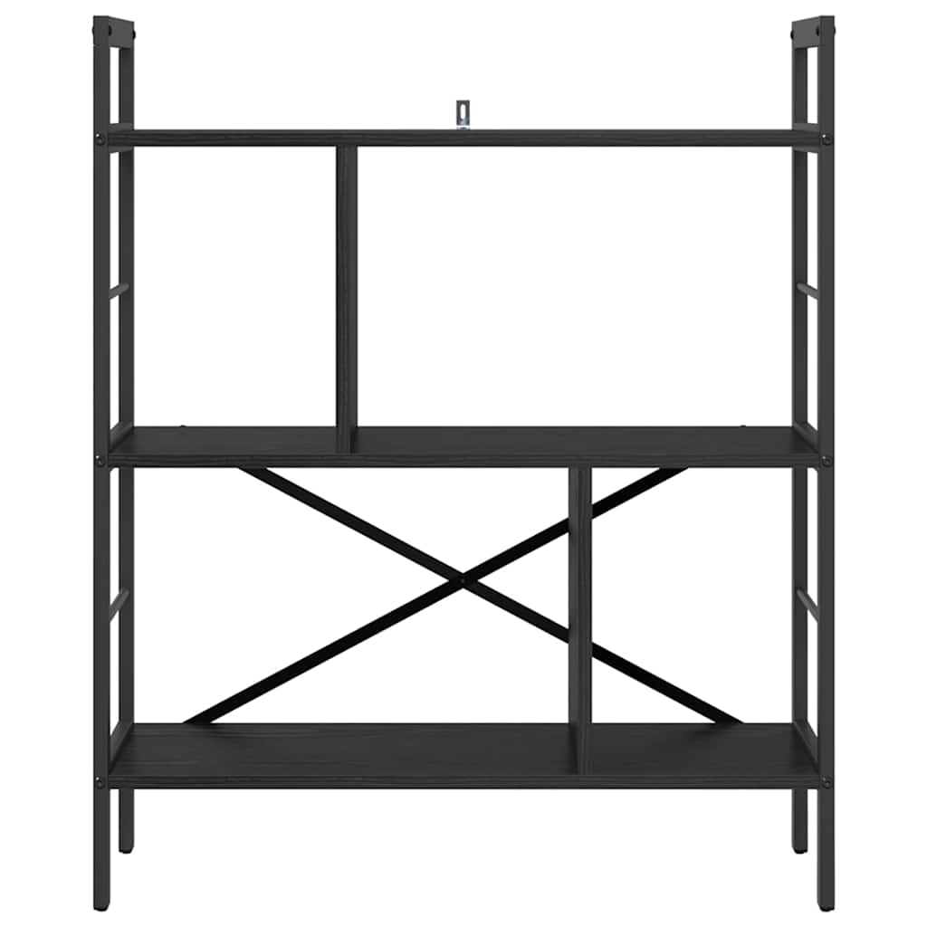 Bookshelf 5-Tier 75 x 30 x 91 cm Engineered Wood Black Oak