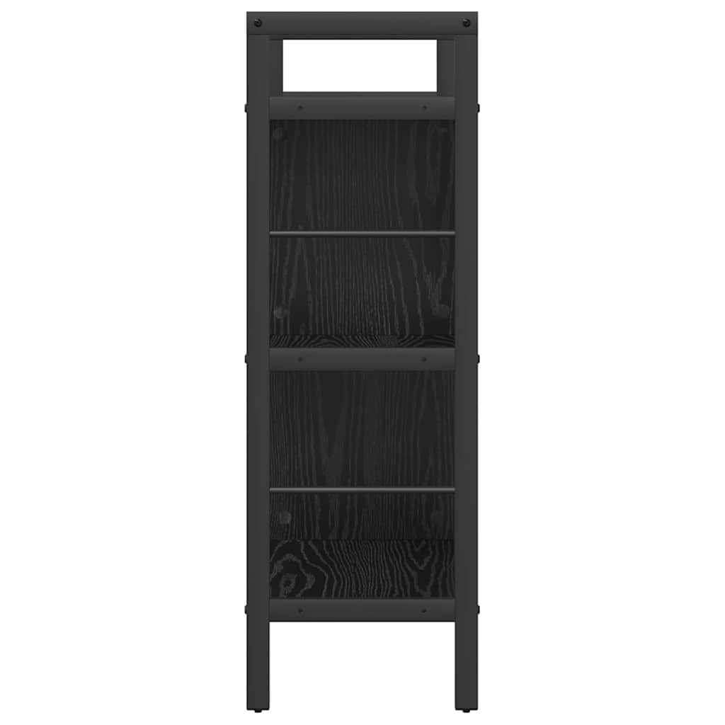 Bookshelf 5-Tier 75 x 30 x 91 cm Engineered Wood Black Oak